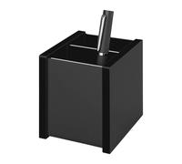 WEDO 636001 Black Office - Estuche para lápices (cristal acrílico, 2 compartimen