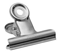 Wedo 6421375 Carta Pinza Metal, niquelado fuerte Muelle, gancho para colgar, 75 mm, 12 unidades), cromo