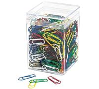 Wedo 90050099 - Clips metálicos de oficina, 26 mm, barnizados, 500 unidades, colores surtidos