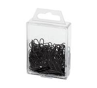Wedo 901244201 - Clips metálicos de oficina, 100 unidades, con revestimiento plástico, color negro