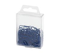 Wedo 901244203 clips de metal, 27 mm, 100 piezas con revestimiento de plástico, azul