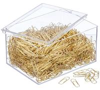 Wedo 9101500 - Clips metálicos (26 mm, revestimiento de plástico, caja de 1500 unidades), color latón