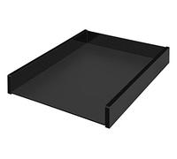 Wedo Black Office 638001 - Bandeja para cartas (A4, cristal acrílico, apilable, patas de goma, 30,5 x 23,8 x 4,8 cm), color negro