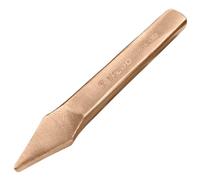 WEDO Cincel plano sin chispas, cabeza puntiaguda, cincel frío, cobre berilio, 4 x 7 x 200 mm, no magnético, certificado BAM y FM, cincel cónico para carpintería, carpintería, carpintería y trabajos de