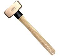 WEDO CO2204B - Manopla con mango de madera, cabeza de martillo de cobre, 350 mm, peso de la cabeza 1000 g