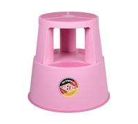 WEDO FRNK Super Step - Taburete Robusto de plástico, Certificado TÜV/GS según EN 14183-F, Antideslizante, Fabricado en Alemania, Altura Aprox. 43 cm, Capacidad de Carga 150 kg, Color Rosa
