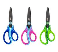WEDO Gripy Tijeras Precisión 13 cm - Hojas de acero inoxidable con recubrimiento PVD, ligeras, duraderas, ergonómicas y antideslizantes - Para escuela, oficina y manualidades - Rosa, verde o azul