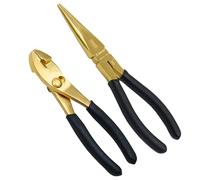 WEDO Juego de 2 alicates de latón, alicates de junta deslizante de 6 pulgadas, alicates de punta larga de 8 pulgadas con mango antideslizante, para agarrar, aflojar tuercas y pernos, cortar alambre de