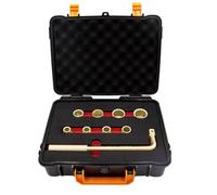 WEDO Juego de herramientas de aluminio de bronce que no chispan,juego de 9 piezas,kit de herramientas de seguridad sin chispas,mango de compensación,enchufe en el estuche de herramientas,DIN