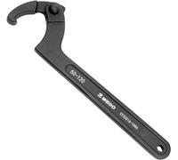 WEDO Llave de gancho, llave de gancho ajustable, llave en C, para máquinas herramienta, vehículos, dispositivos mecánicos, acero al cromo 40, cabeza redonda 19-50 mm, color negro