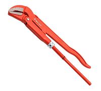 WEDO Llave de tubo sueca en ángulo de 45grados,llave de bomba de agua,diámetro de sujeción de tubería de 1 pulgada,longitud de 235mm,apertura máxima de la mandíbula de 25mm,acero CR-V