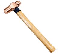 WEDO Martillo de bola de cobre con mango de madera, martillo de bola Pein, longitud de 12 pulgadas, 1/2 libras