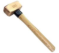 WEDO Martillo de cobre de 3 libras, martillo de palo con mango de madera, martillo de perforación, martillo de grieta, troquelado, resistente a la corrosión, estándar DIN, 16 pulgadas de longitud