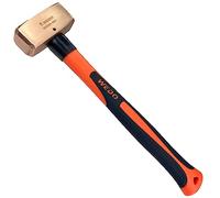 WEDO Maza Albañil con Mango de Fibra de Vidrio,Maza pequeña 1500g,Maza con mango de fibra de vidrio,Largo 400mm,Cobre,Cabeza forjada,Herramienta de mano