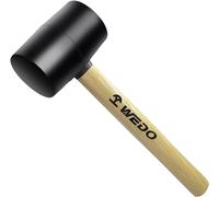 WEDO Mazo de goma,Maza con mango de madera, 680g(24oz), Negro,Martillo de goma,Martillo de golpe suave