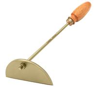 WEDO Raspador semicircular que no produce chispas, hoja de espátula de 100 mm de ancho, 326 mm de largo, bronce de aluminio, resistente a la corrosión, mango de madera, certificado BAM & FM