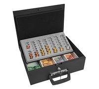 Wedo Universa - Caja de caudales con espacio para billetes y monedas, 355 x 275 x 100 mm, negro / blanco