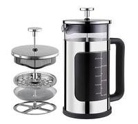 wedrink Prensa francesa de acero inoxidable, 1L disponible en 2 tamaños, filtro de prensa francesa para café o té, carcasa de acero inoxidable y recipiente de vidrio de borosilicato