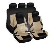 WEDSLK Fundas delantareras para Asiento de Coche para Toyota HV Yaris RZ RC RS C-HR, Poliéster Protector, Funda Coche Transpirable, Protector de Asiento,5 Seats-Beige