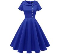 Wedtrend Vestido de cóctel para mujer, estilo rockabilly, vestido de noche, corto, vintage, para mujer, azul real, XL