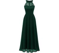 Wedtrend Vestido Largo de Dama de Honor Vestido Boda Fiesta Encaje y Gasa Elegante WT0201DarkGreen 2XL
