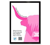 Wee Blue Coo A3 Black Wooden Picture Frame 11.7 x 16.5 Inch (29.7 x 42cm) Acrylic Safety 'Glass' Photo Frame