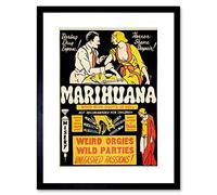 Wee Blue Coo AD DRUG ABUSE MARIJUANA WEED WEIRD COOL FRAMED ART PRINT F97X939 Decoración de la pared del cartel enmarcado impresión 9x7 pulgadas