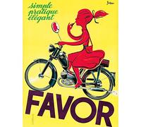 Wee Blue Coo Advert Transport Motorcycle Favor Girl Mirror France Art Print Poster Wall Decor 12X16 Inch