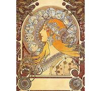 Wee Blue Coo Alphonse Mucha Zodiac 1896 Old Master Painting Art Print Poster Wall Decor 12X16 Inch