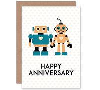 Wee Blue Coo ANNIVERSARY HAPPY COOL TOY ROBOT FUN ART GREETINGS GREETING CARD GIFT