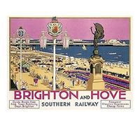 Wee Blue Coo Brighton Hove Sussex Beach Resort Travel Unframed Art Print Poster Wall Decor 12x16 inch Brillante playa Recurso Viajar Póster pared