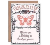 Wee Blue Coo CARD BIRTHDAY HAPPY GRANNY GRAN LOVELY BUTTERFLY RETRO GIFT