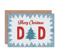 Wee Blue Coo CARD CHRISTMAS XMAS MERRY DAD FATHER TREE DESIGN PRESENT GIFT