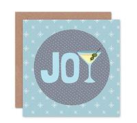 Wee Blue Coo CARD CHRISTMAS XMAS MERRY MARTINI JOY OLIVE GLASS PRESENT GIFT