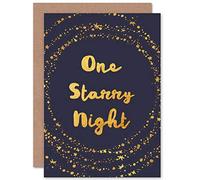 Wee Blue Coo CARD CHRISTMAS XMAS ONE STARRY NIGHT STARS