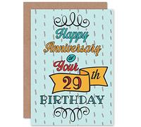 Wee Blue Coo CARD GREETING HAPPY BIRTHDAY 29TH ANNIVERSARY FOREVER