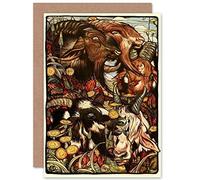 Wee Blue Coo CARD GREETING PAINTING DETMOLD WILD GOATS AESOP FABLE