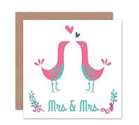 Wee Blue Coo CARD GREETING SAME SEX MARRIAGE BIRDS KISS LOVE GAY
