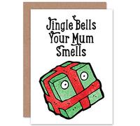 Wee Blue Coo CARD MERRY CHRISTMAS XMAS JINGLE MUM SMELLS FUN GIFT