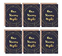 Wee Blue Coo Christmas Cards x6 Starry Night stars Traditional Set Xmas Cards Cristo Estrella Noche