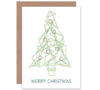 Wee Blue Coo CHRISTMAS XMAS OUTLINE TREE DESIGN NEW ART GREETINGS GIFT CARD