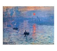 Wee Blue Coo Claude Monet Impression Sunrise Old Master Painting Art Print Poster Wall Decor 12X16 Inch
