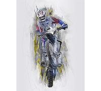 Wee Blue Coo Dirt Bike Motocross Sport Graphic Art Print Poster Wall Decor 12X16 Inch