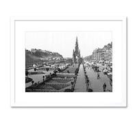 Wee Blue Coo Edinburgh Princess Street Castle Scott Monument Scotland Old Art Lámina Enmarcada 12 x 16 Pulgadas