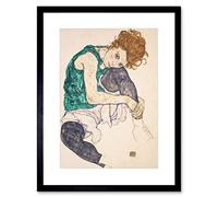 Wee Blue Coo Egon Schiele Seated Woman Legs Drawn Up Adele Herm Lámina Enmarcada 12 x 16 Pulgadas