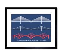Wee Blue Coo Firth Forth Bridges Edinburgh Scotland Queensferry Lámina Enmarcada 12 x 16 Pulgadas