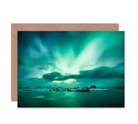 Wee Blue Coo Greeting Gift Photo Arctic Aurora Borealis Northern Lights Sealed Greeting Card Plus Envelope Blank inside Regalo Fotografía Ligero
