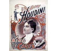 Wee Blue Coo HARRY HOUDINI THE MAGICIAN KING OF CARDS VINTAGE ADVERTISING POSTER PRINT 12x16 inch 30x40cm 516PY