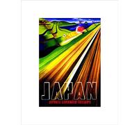 Wee Blue Coo Impresión artística para pared, diseño vintage de tren japonés