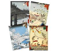 Wee Blue Coo Japanese Woodblock Utagawa Hiroshige Ukiyo-e Unframed Wall Art Print Poster Home Decor Premium Pack of 4 japonés Madera pared Póster Casa